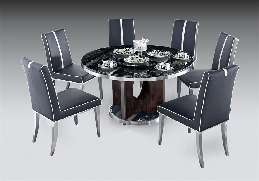 鑫广意不锈钢餐桌餐椅的线条以简洁利落为特征符合沉静自然的风格为室内带来独特个性
