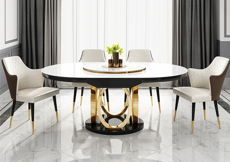 鑫广意圆形餐桌不锈钢餐椅让空间处处洋溢着典雅古朴的浪漫情调在这样的餐厅里用餐是生活上的享受 